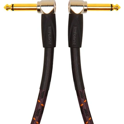 Abbildung von Roland Gold Serie Patch/Pedal Kabel gewinkelte 6,3 mm Klinkenstecker, Länge: 1 m RIC G3AA