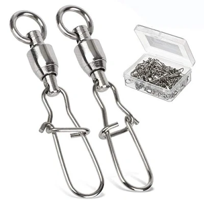 Abbildung von 9Tong Kugellager Wirbel Angeln Snap Rolling Salzwasser Edelstahl Angelwirbel Barrel spinnfischen zubehör 25pcs 154lbs