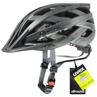 Abbildung von uvex i vo cc Leichter Allround Helm für Damen und Herren individuelle Größenanpassung erweiterbar mit LED Licht Black Smoke matt 56 60 cm