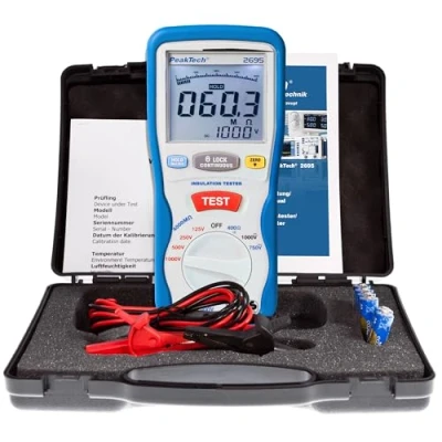 Abbildung von PeakTech 2695, Digitales Isolationsmessgerät, 3 ½ stellig, Installationstester 125/250/500/1000 V, 4000 MΩ
