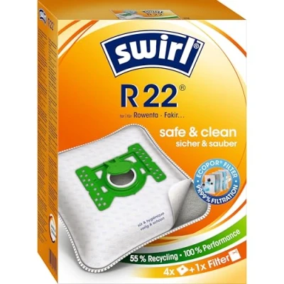 Abbildung von Swirl® R 22 EcoPor® Staubsaugerbeutel für Rowenta, Fakir, 4 Beutel, White, Weiss/Opulenter Garten