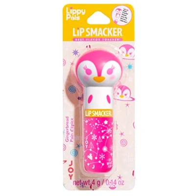 Abbildung von Lip Smacker Limited Edition Lippy Pals Pinguin, Geschmackvolles Gloss für Kinder, Inspiriert von Tieren, Feuchtigkeitsspendend und Glättend, Um Ihre Lippen zu Erfrischen, Lebkuchen Geschmack