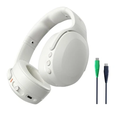 Abbildung von Skullcandy Crusher Evo Over Ear Wireless Kopfhörer mit Sensory Bass, 40 Std. Akkulaufzeit, Extra Charging Cable, Mikro, kompatibel iPhone, Android und Bluetooth Geräten, Bone