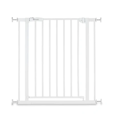 Abbildung von hauck Treppenschutzgitter Türschutzgitter Open N Stop 2, für Breiten 75 80 cm, ohne Bohren, Einhändiges Beidseitiges Öffnen, Manueller Schließmechanismus, Metall (White)