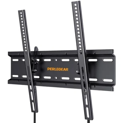 Abbildung von Perlegear TV Wandhalterung, Wandhalterung Fernseher für 26 60 Zoll bis zu 52kg, Neigbare Halterung Perfekt 55 Zoll, Max.VESA 400x400mm