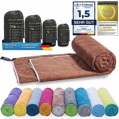 Abbildung von LightDry® Original Mikrofaser Sporthandtuch Backpack Reise Handtuch Sport &amp; Fitness Badehandtuch saugfähig, leicht antibakteriell und extrem schnell trocknend