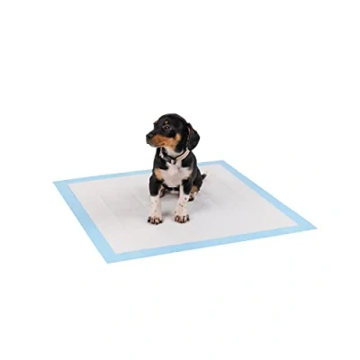 Abbildung von lionto Welpenunterlagen, 6 lagige Trainingspads für Hunde mit Klebestreifen, 50 Stück 60x60 cm, auslaufsicher und strapazierfähig Dank hoher Saugfähigkeit kranke inkontinente Tiere, blau/weiß