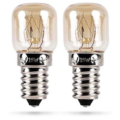 Abbildung von HEITECH Backofenlampe 2er Pack 15W E14 Backofen Glühbirne hitzebeständig bis 300 Grad für Backofen, Grillöfen, Mikrowelle Lampe mit T22 Kapsel &amp; 2100K