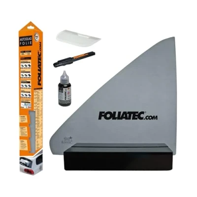Abbildung von Foliatec 1190 Scheibentönungsfolie Tönungsfolie für Auto Scheiben, Universal, mit ABG, 0.35 VLT, Dezent Schwarz Metallisiert, Maße 76 x 300 cm