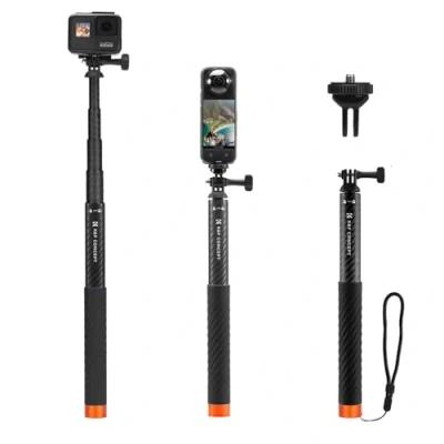 Abbildung von K&amp;F Concept MS22 Selfie Stick aus Kohlefaser,Unsichtbarer Stick,Action Kamera Stange,Extendable Handheld Pole Monopod für Stativ und Action Hero 13/12 DJI Insta360