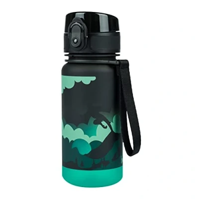 Abbildung von Baagl Kinder Trinkflasche Auslaufsicher Wasserflasche 350ml, Kindergarten Schule und Sport Flasche für Jungen Tritan (Batman Mask)