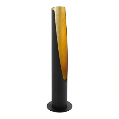 Abbildung von EGLO Tischlampe Barbotto, Deko Tischleuchte, Stablampe aus Metall in Schwarz und Gold, Nachttischlampe mit GU10 Fassung, inkl. Schalter
