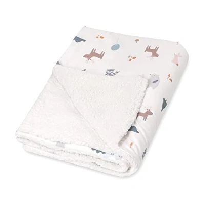 Abbildung von Julius Zöllner Winterdecke aus Baumwoll Jersey und kuscheligem Teddy Stoff Gr. 70x100 cm Made in Germany OEKO TEX® STANDARD 100 Little Fox