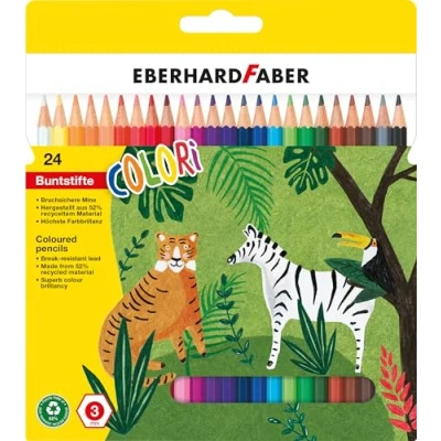 Abbildung von Eberhard Faber 514824 Buntstifte Set Colori, 24 Jumbo in ergonomischer hexagonaler Form