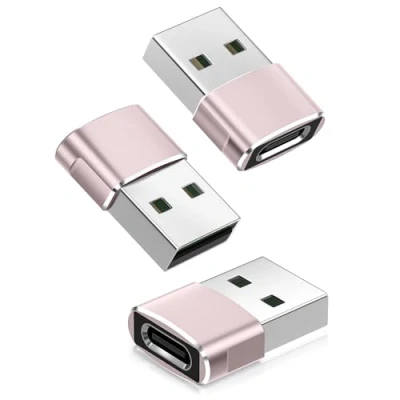 Abbildung von Basesailor USB C Buchse auf Stecker Adapter 3Stück,Typ A Ladekabel für Apple iPhone 16 15 11 Pro Max,XR SE,Airpods,iPad Mini 6,Samsung Galaxy Note 10 S20 S21 Plus Ultra,Z Fold Flip 4