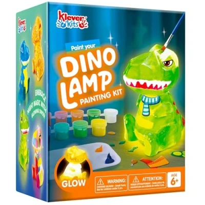 Abbildung von Klever Kits Dinosaurier Lampe Bastelset Kinder ab 6+ jahre,Basteln Mädchen 6 7 8 9 10 11 12 jahre,Kreatives Geschenke für und Jungen, Einhorn Spielzeug Kinder,DIY Dino Malset