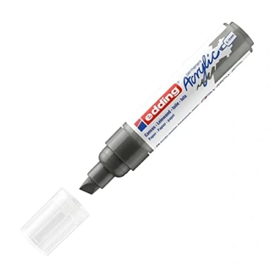 Abbildung von edding 5000 Acrylmarker breit grau 1 Acrylstift wasserfest breite Keilspitze 5 10 mm Acryl Farben zum Malen auf Leinwand, Malpapier und Holz Acrylstifte für Steine