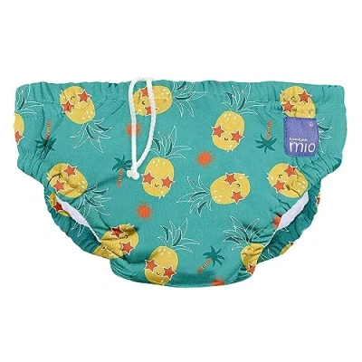 Abbildung von Bambino Mio, revolutionäre wiederverwendbare Schwimmwindel für Babys und Kleinkinder, Jungen Mädchen, Alberne Ananas, M (6 12 Monate)