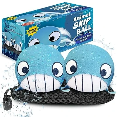 Abbildung von Whale Skip Balls Outdoor Spiele für Kinder, Kleinkindspielzeug, Baby Badespielzeug Kleinkinder, 34 Jahre, Junge, Mädchen, Geschenke Sohn, Tochter, Poolspielzeug 310 Jahre