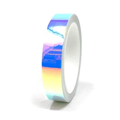Abbildung von 10 Meter Flip Flop Chrom Zierstreifen Basteln Effektfolie Hologramm Chameleon Auto Motorrad Modellbau Klebestreifen (FF2 Blau/Lila, 20mm Breite)