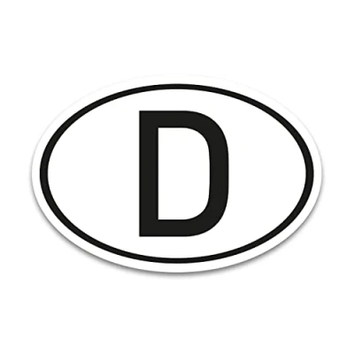 Abbildung von D Magnet Länderkennzeichen Deutschland Schwarz &amp; Weiß 17,5 x 11,5 cm DIN genormt PKW LKW Wohnmobil Auto verpflichtend außerhalb der EU kfz713