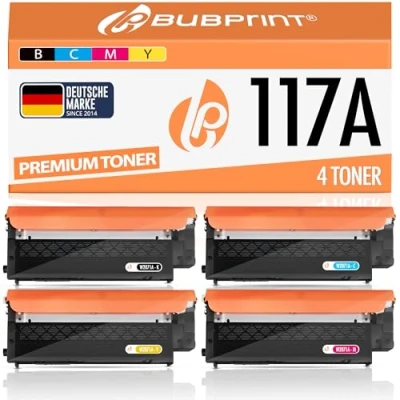 Abbildung von Bubprint Toner kompatibel 117A als Ersatz für HP Color Laser MFP 179fwg 178nwg 178nw 150nw 179fnw W2070A W2071A W2072A W2073A Tonerkartusche (Schwarz Cyan Gelb Magenta 4er Pack)