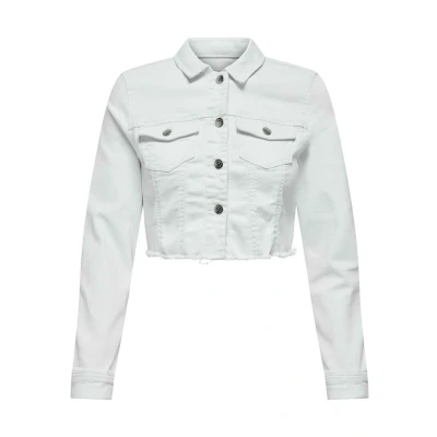 Abbildung von ONLY Onlwonder LS Cropped Jeansjacke, Damen, Größe: XL, White