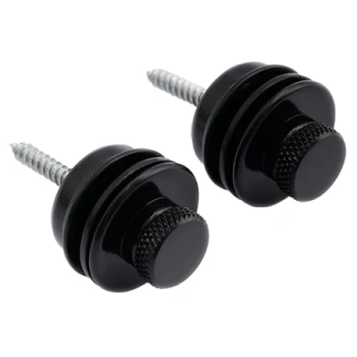 Abbildung von Musiclily Flachkopf Gitarren Strap Locks Security Lock Gurtpin Gitarrengurt Schloss Knöpfe für Akustik Klassische E Gitarre Bass, Schwarz(2 Stück)