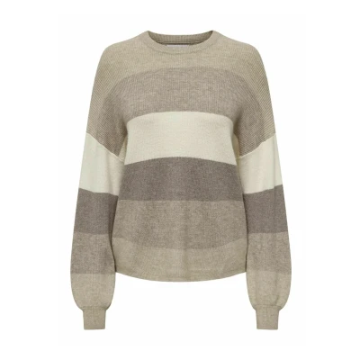 Abbildung von ONLY Onlatia Stripe Strickpullover, Damen, Größe: XS, Feather gray