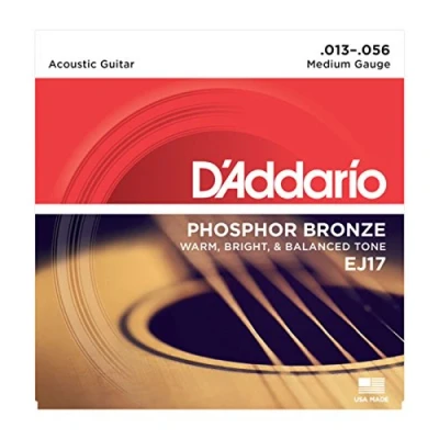 Abbildung von D&#039;Addario Gitarrensaiten Westerngitarre Akustikgitarre Acoustic Guitar Strings EJ17 Medium, 13 56 1 Stück