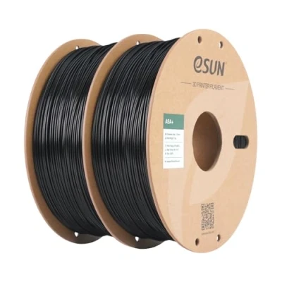 Abbildung von eSUN ASA+ Filament 1.75mm, Wetterfestes 3D Drucker für Funktionsbauteile im Außenbereich, 1KG Spule Druck (Schwarz+2KG, 2KG)