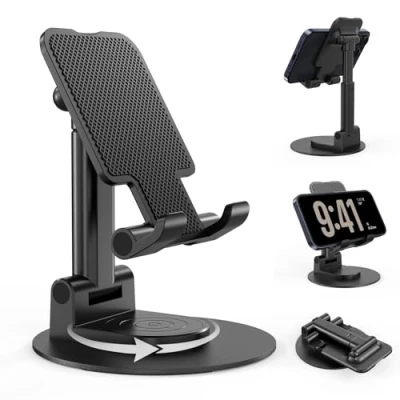Abbildung von BHHB Handy Ständer, Faltbarer Halterung Winkel höhenverstellbar Handyständer kompatibel mit iPhone 14 13 12 Pro Max, Galaxy S23 Ultra S23+ S22 usw. bis 7,9 Zoll Schwarz