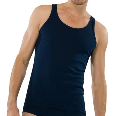 Abbildung von Schiesser Herren Ohne Arm Original Feinripp Unterhemd, Navy_005120, XL EU