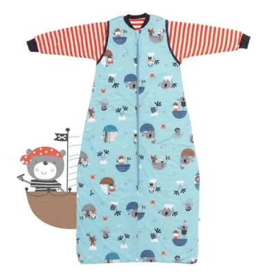 Abbildung von schlummersack Kinder Schlafsack Baby ganzjährig 150 cm Pirat Ganzjahresschlafsack mit Ärmel abnehmbar 2.5 Tog Ganzjahres
