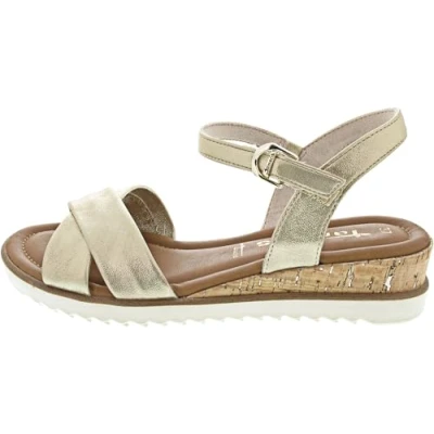 Abbildung von Tamaris Sandalette Damen Vegan Flach metallic,EU 41