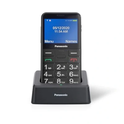 Abbildung von Panasonic KX TU155EXBN Unlocked 0,03GB Seniorenhandy (SOS Notfalltaste, Hörgerätekompatibel, Taschenlampenfunktion, große Einzeltasten zur einfachen Bedienung, Farbdisplay 2,3 Zoll) schwarz