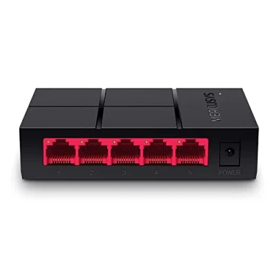 Abbildung von MERCUSYS MS105G 5 Port Gigabit Netzwerk Switch bis 2000 MBit/s, RJ 45 Anschlüsse LAN Switch, Auto MDI/MDIX, Lüfterlose Ruhe, Lug und Play, Automatische Geschwindigkeits Duplexanpassung