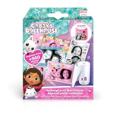 Abbildung von Canal Toys Nachfüllpack für Meine erste Fotokamera Gabby und das Zauberhaus 8 Papierrollen, 2 Stickerbögen 10 Selbstklebende Rahmen GAB 006, Mehrfarbig, ys/m