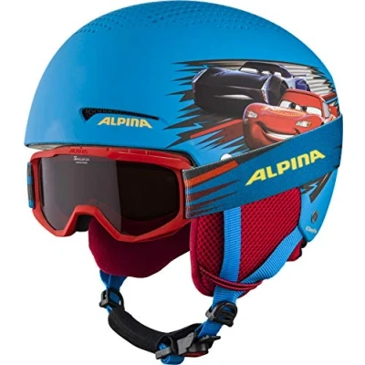 Abbildung von ALPINA ZUPO Disney Set Hochwertiges, Sicheres &amp; Exklusives aus Skibrille Skihelm Für Kinder, Cars, 48 52 cm