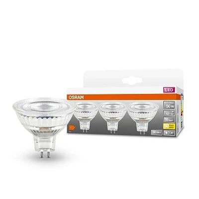 Abbildung von OSRAM Niedervolt LED Reflektorlampen MR16 mit Retrofit Stecksockel, Alternative zu Niedervolthalogenlampen, 6,5 W, 12 V, 2700 K, 621 lm, Lebensdauer 15000 h, Garantie: 3 Jahre, pack