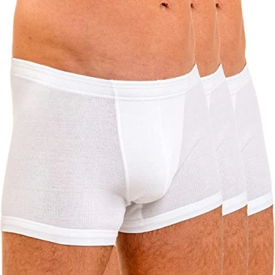 Abbildung von HERMKO 3901 3er Pack Herren Boxershorts Pant aus 100% Bio Baumwolle, Größe:D 4 = EU S, Farbe:weiß