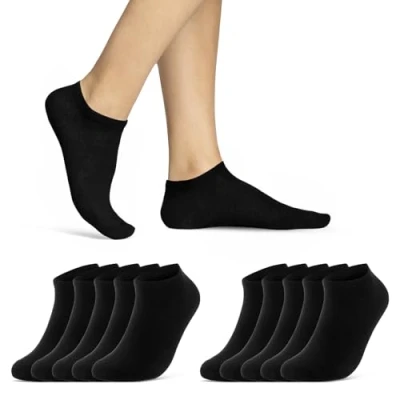 Abbildung von 10 20 30 Paar Sneaker Socken Damen &amp; Herren Schwarz Weiß Baumwolle 10800 WP (Schwarz 39 42)