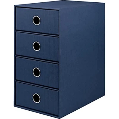 Abbildung von Rössler Papier 1524452904 S.O.H.O. 4er Schubladenbox für DIN A5, mit Griffloch, Navy, 250 x 175 320 mm, 1 Stück