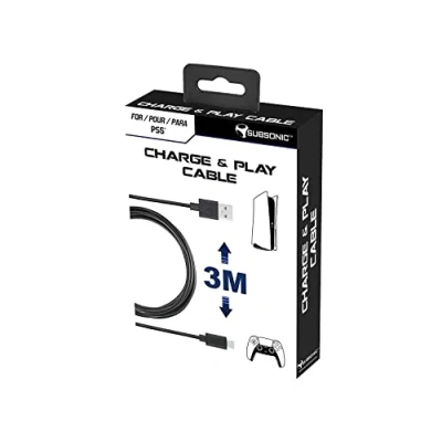Abbildung von Subsonic Zubehör 3 Meter USB C XXL Ladekabel für PS5 Controller PlayStation 5