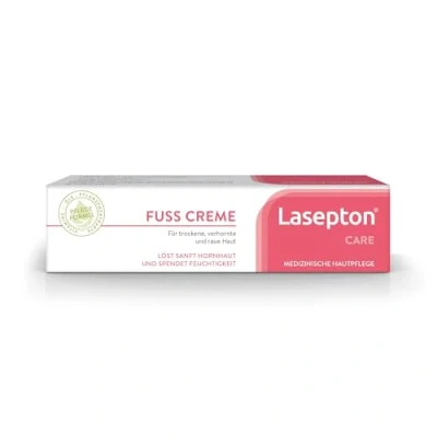 Abbildung von Lasepton Fußcreme, 75 ml: Intensive Feuchtigkeitspflege mit 12% Urea, Creme für sehr trockene Füße und rissige Fersen, gegen Hornhaut, Schrunden Druckstellen
