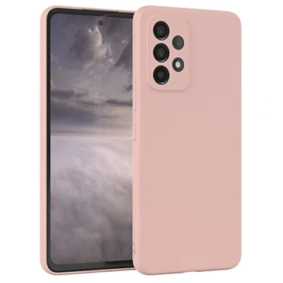 Abbildung von EAZY Case Silikonhülle für Samsung Galaxy A53 5G Hülle Silikon Altrosa weich stoßfeste Handyhülle Schutzhülle mit Kameraschutz Dünn Premium Schutz Cover TPU Bumper in Pastell Rosa