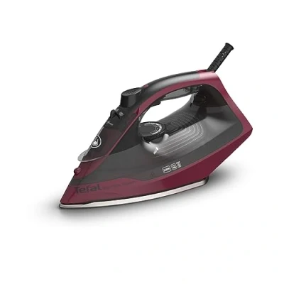 Abbildung von Tefal FV2846 Express Steam Dampfbügeleisen 2400 W 40 g/Min. Dampfmengenregulierung 180 Dampfstoß Antitropf Funktion gegen Flecken auf der Wäsche 270 ml Wassertank Schwarz/Weinrot