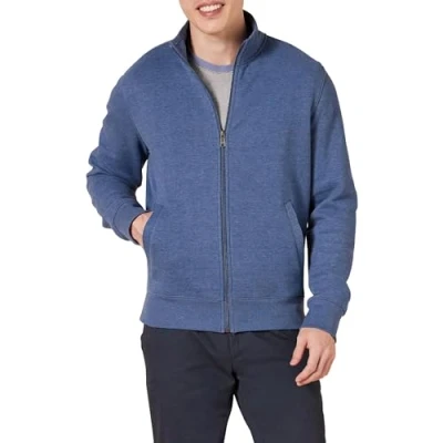 Abbildung von Amazon Essentials Herren Fleece Jacke mit durchgehendem Reißverschluss, Blau Heide, S