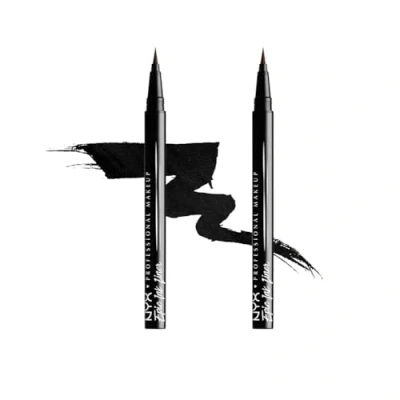 Abbildung von NYX Professional Makeup Epic Ink Eye Liner, Filzstift, Wasserfest, Vegane Formel, 2er Pack, Shade 01