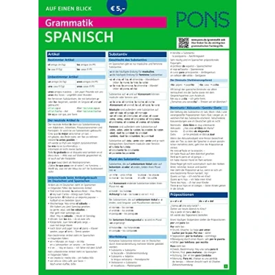 Abbildung von PONS Grammatik Auf einen Blick Spanisch (PONS Blick)